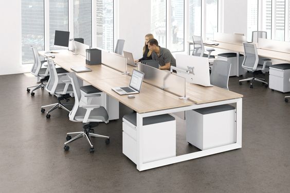 Escritorios modulares con cajonera de melamina Escritorios modulares con cajonera de melamina