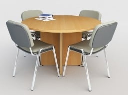 Mesa de reuniones redonda para 4 sillas
